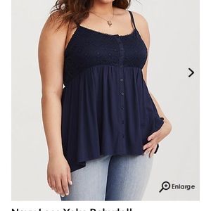 Torrid Navy Lace Yoke Babydoll